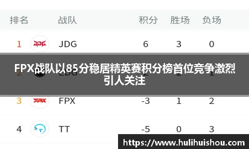 FPX战队以85分稳居精英赛积分榜首位竞争激烈引人关注